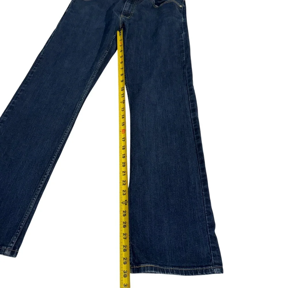 Levis Straight Fit Dark Wash Denim Stretch Jeans Mens 32x30 Indigo Blue No Tag